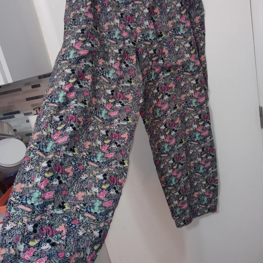Disney Parks gray Pink Mickey Mouse Lounge Pants Drawstring Waist XXL - Picture 5 of 7